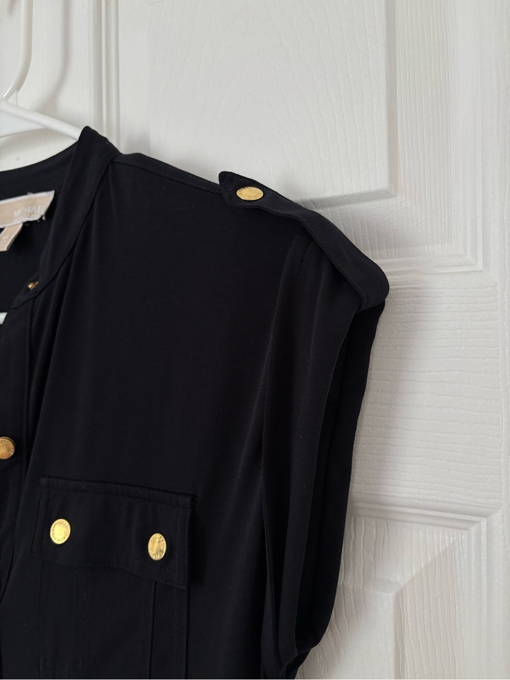 Michael Kors Black Maxi Dress with Gold Colored Buttons - Picture 6 of 8